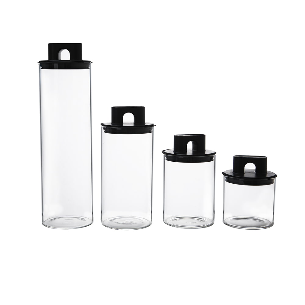 Tarro de almacenamiento al vacío de vidrio borosilicato (reductor de aire)