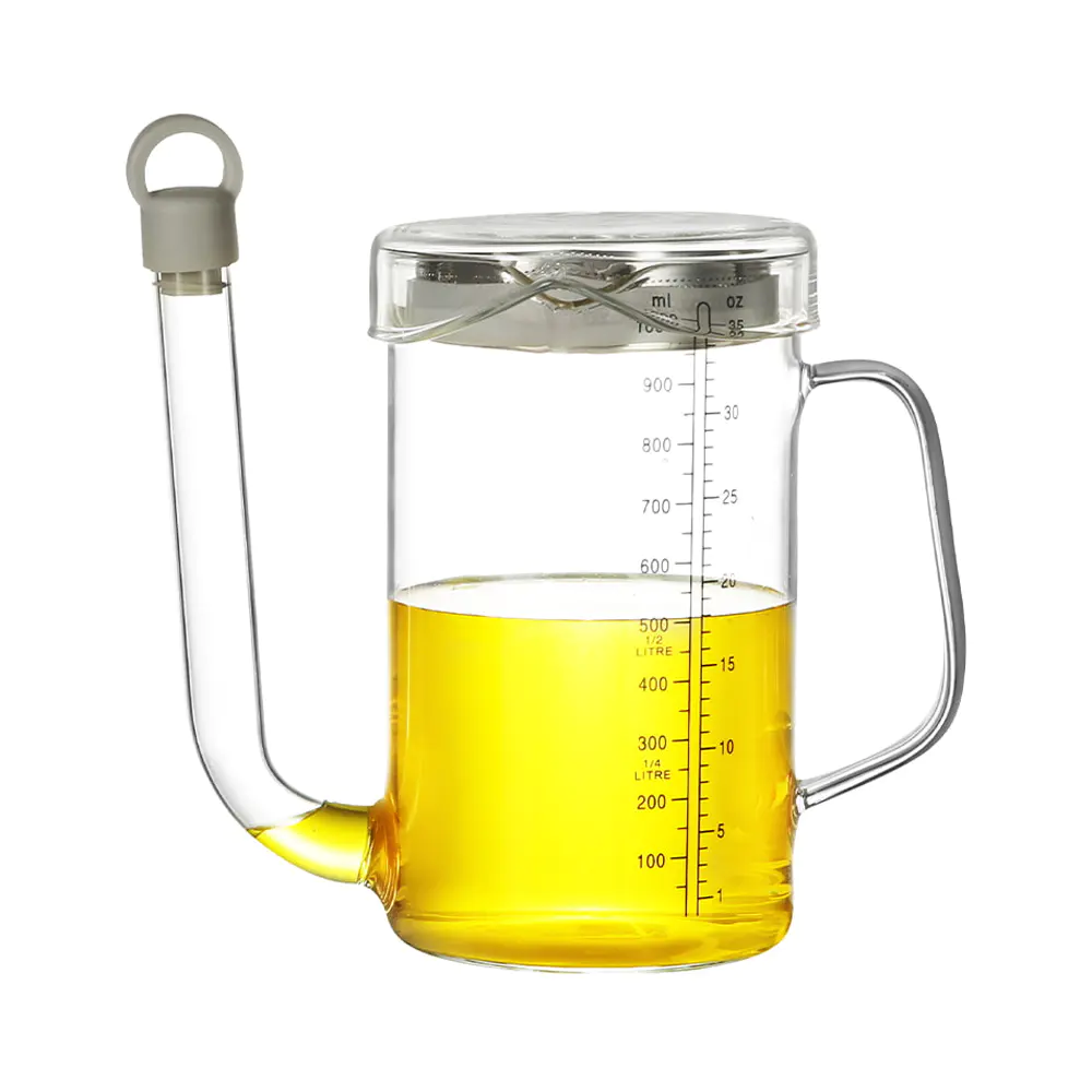 Vinagrera de vidrio para aceite de cocina con pico a prueba de fugas